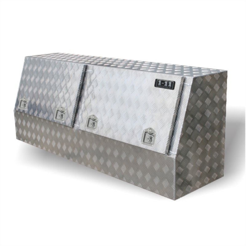 Aluminium Checker Plate One Tonner Double Door Truck Toolbox 1775mm Wide By One Eleven