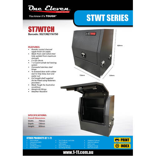 STEEL HIGH SIDE TRUCK BOX 750mm wide